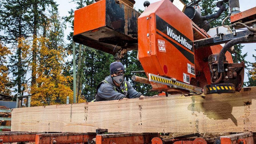 West Coast Custom Timber hydraulic portable sawmill