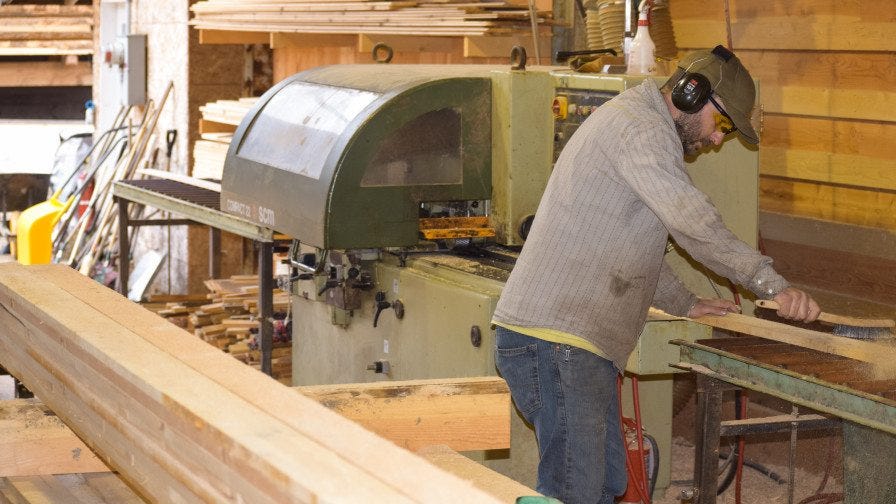 Four sided planer moulder turn lumber into tongue and groove